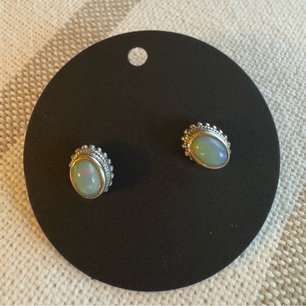 Opal Stud Earrings - image 2